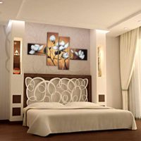 opzione per la decorazione leggera di decorazioni murali nella foto della camera da letto