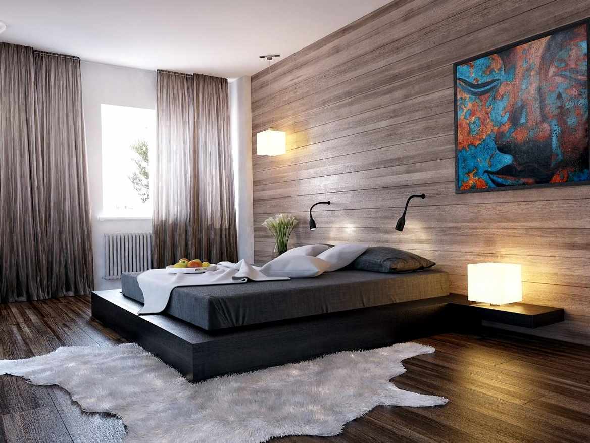 variante di insolita decorazione di decorazioni murali in camera da letto