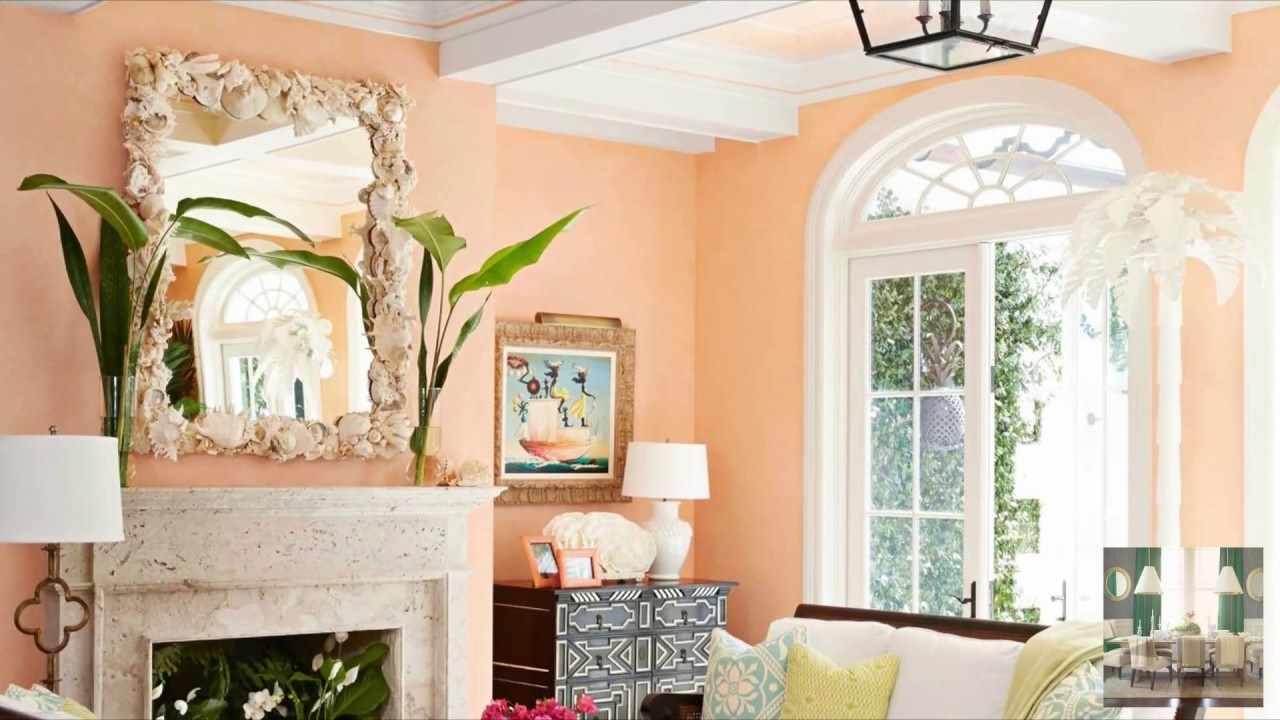 the idea of ​​combining bright peach color in a flat style