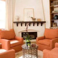 example of a combination of light peach color in the interior of the apartment photo