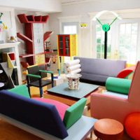 the idea of ​​a bright apartment decor in the style of pop art picture