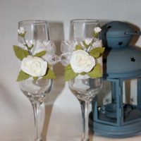 variant of unusual decoration of wedding glasses decor picture