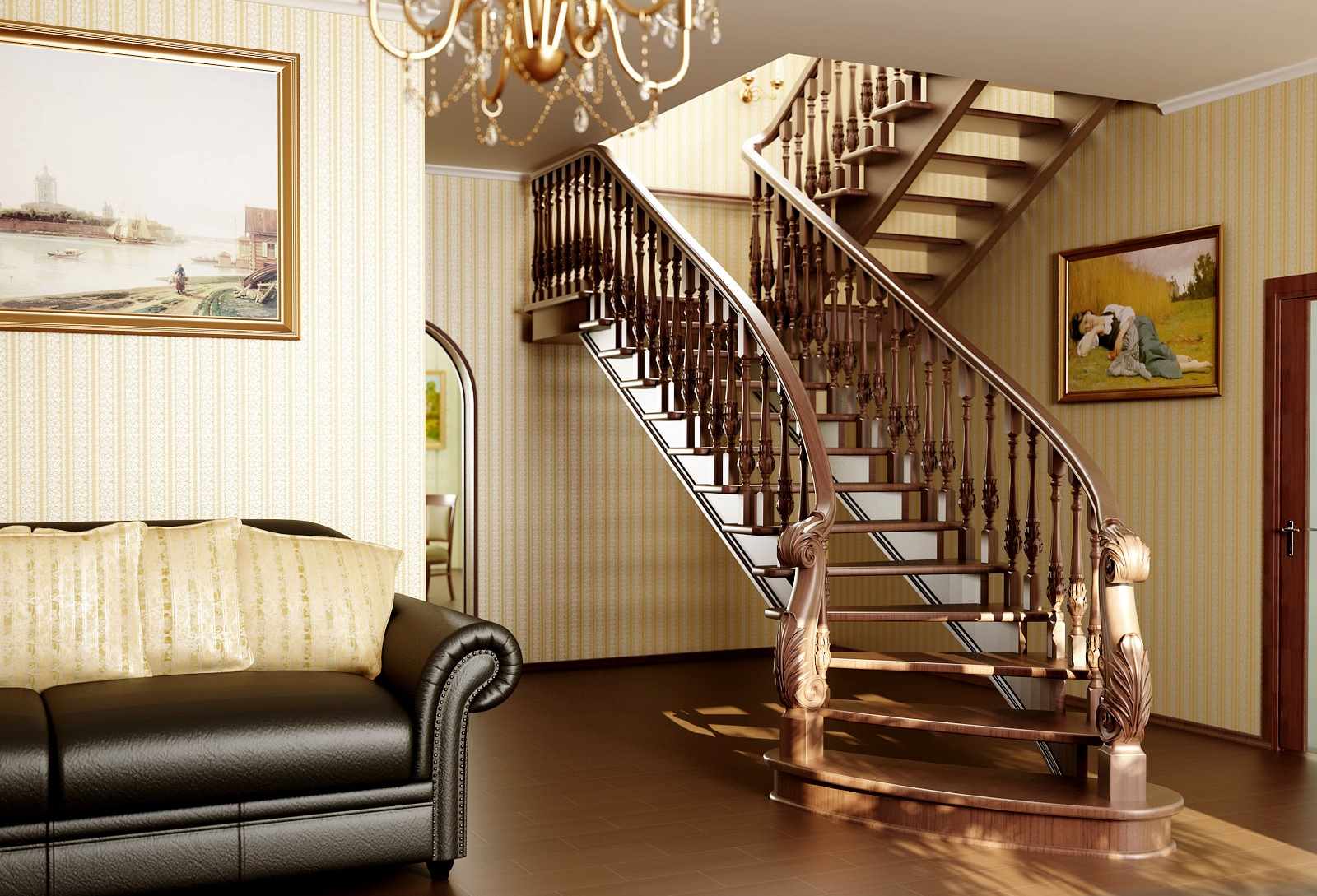 the idea of ​​a beautiful staircase design