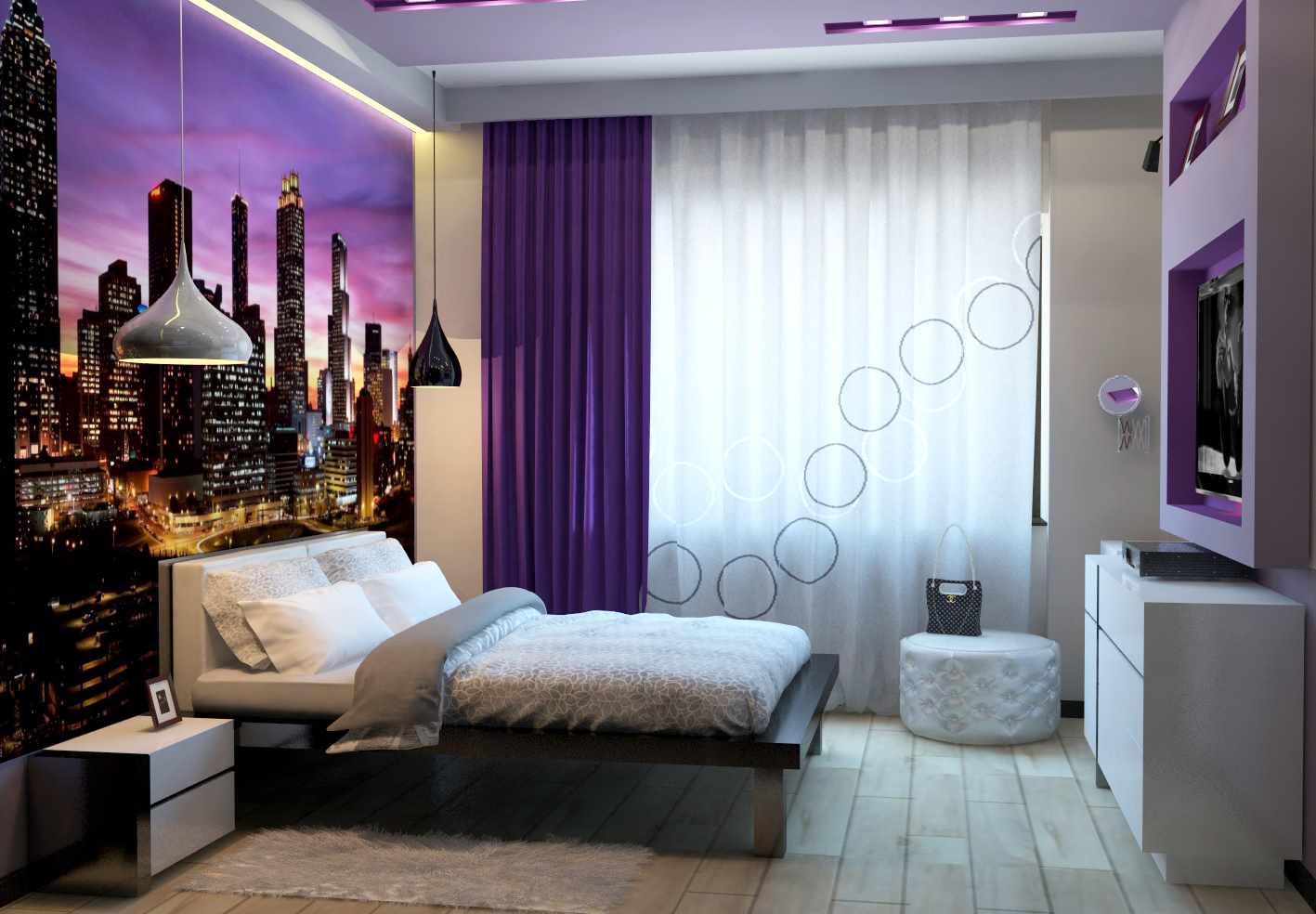 An example of a beautiful bedroom wall decoration