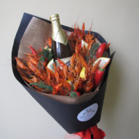 Bouquet with crabs as a gift to a man