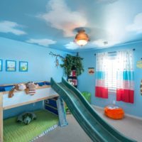 Play area in the interior of a children's room