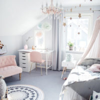 Bright children's room for a girl