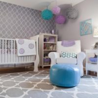 Interior room for a newborn in pastel colors