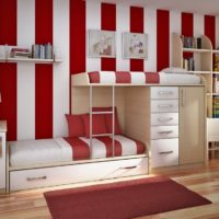 Bunk bed in the interior of the children's room