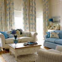 Provence style living room curtains
