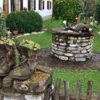 Flower pots from old shoes