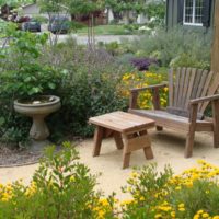 Homemade garden furniture made of wood