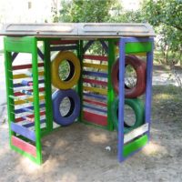 DIY corner for children from improvised materials