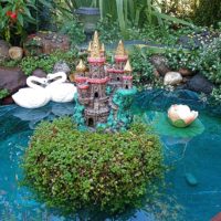 Fairytale pond in the garden