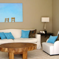 Painted walls in the living room interior