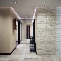 Light stone in the design of the hallway