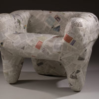 Do-it-yourself papier-mâché decorative armchair