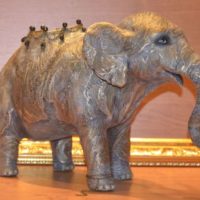 DIY papier mache elephant figurine