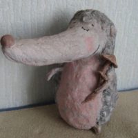 Papier-mâché figurine in the interior of the room