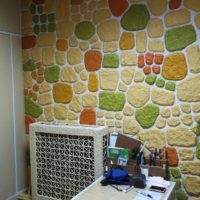Papier-mâché stone wall decoration