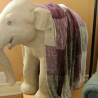 Papier-mâché elephant sculpture