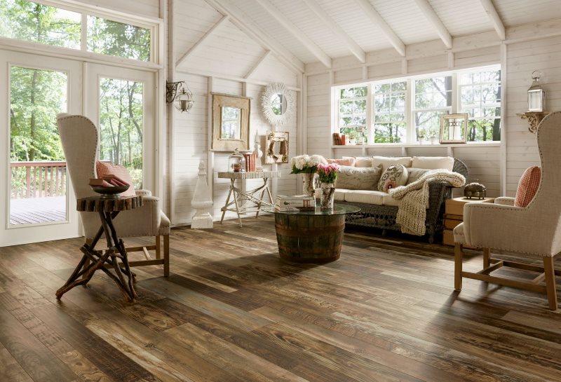 Wooden floor in a provence country house