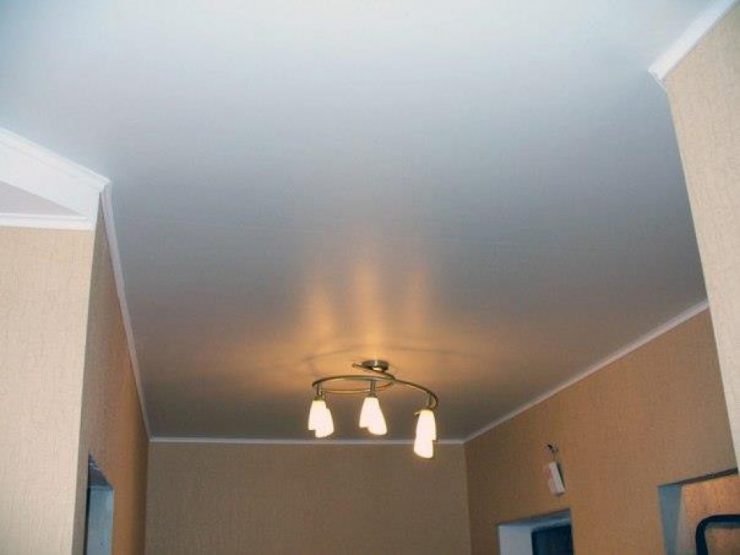 Soffitto dipinto nel corridoio e un lampadario con le corna