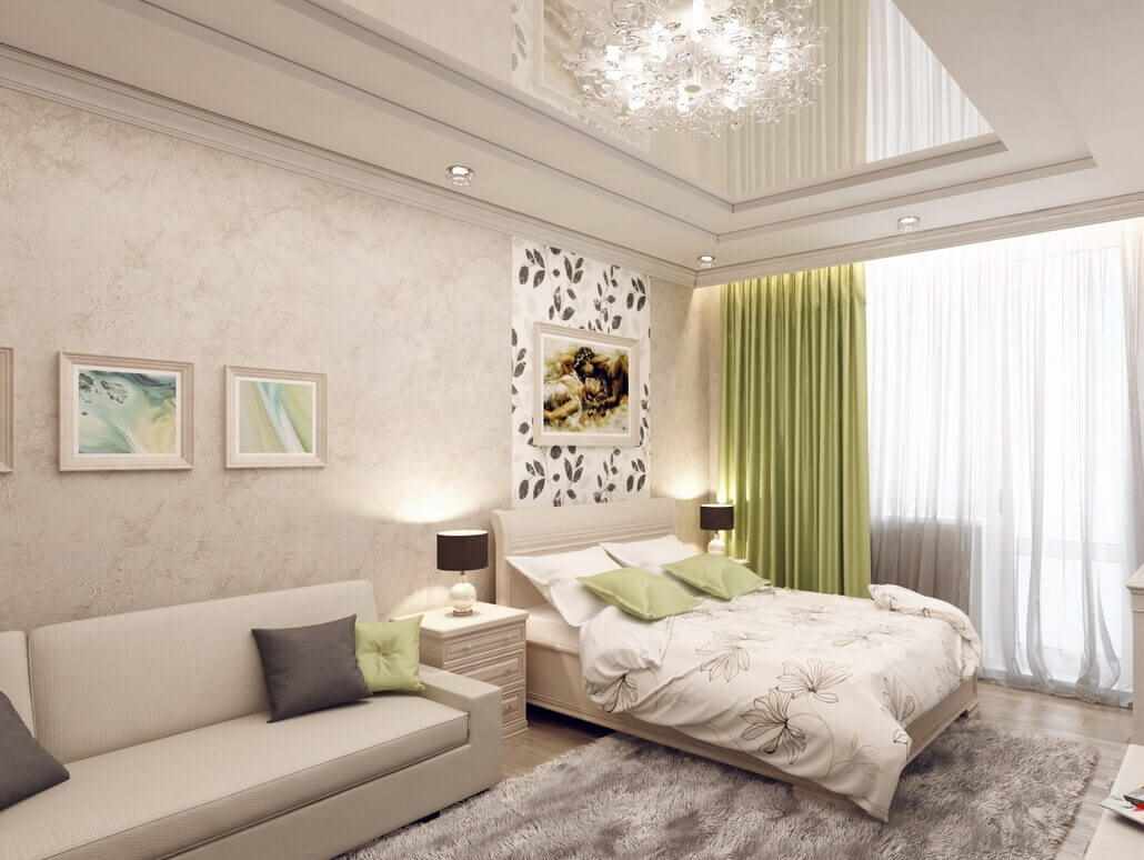 option of bright design of the living room 20 meters