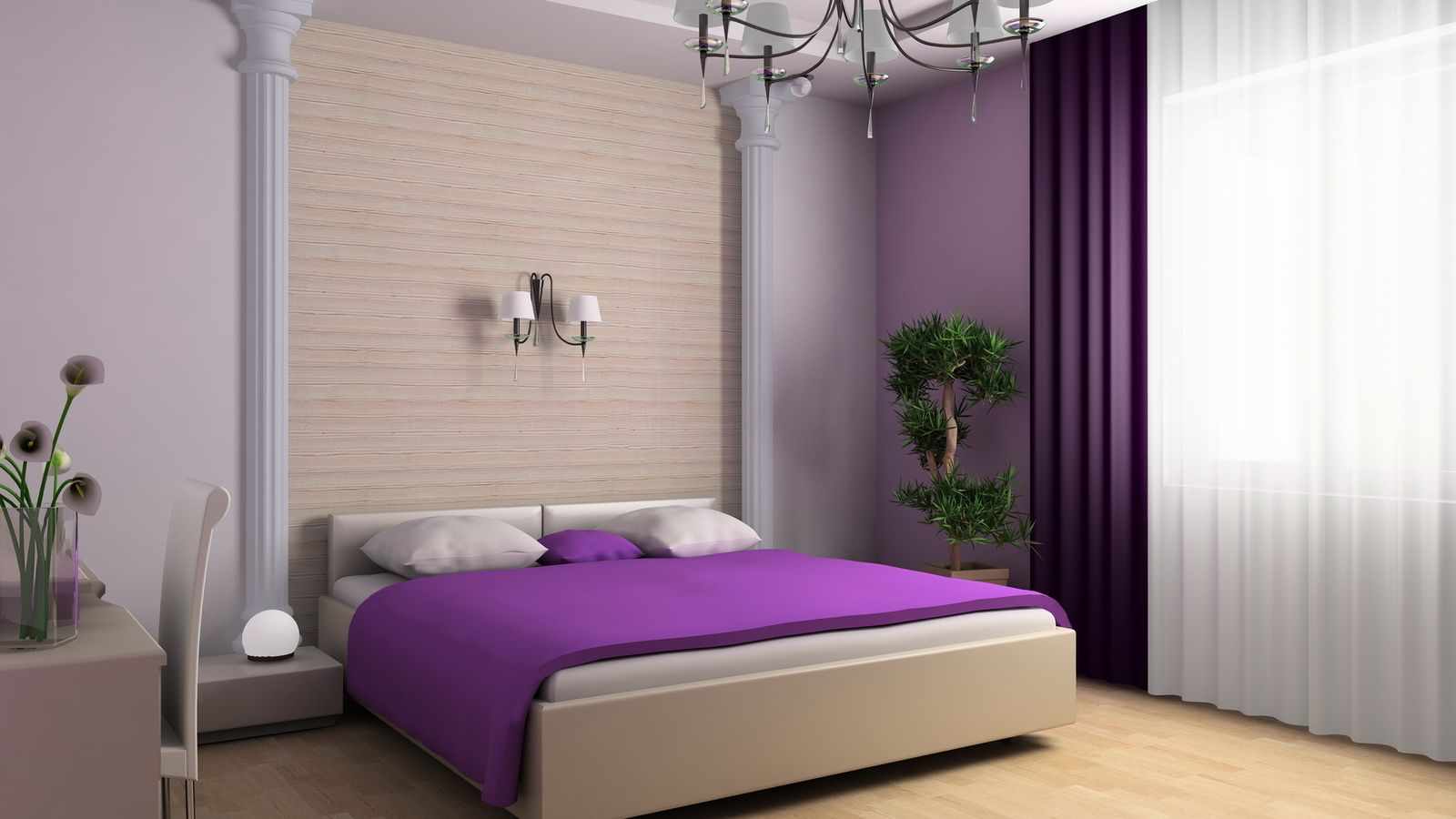 example of a bright bedroom interior
