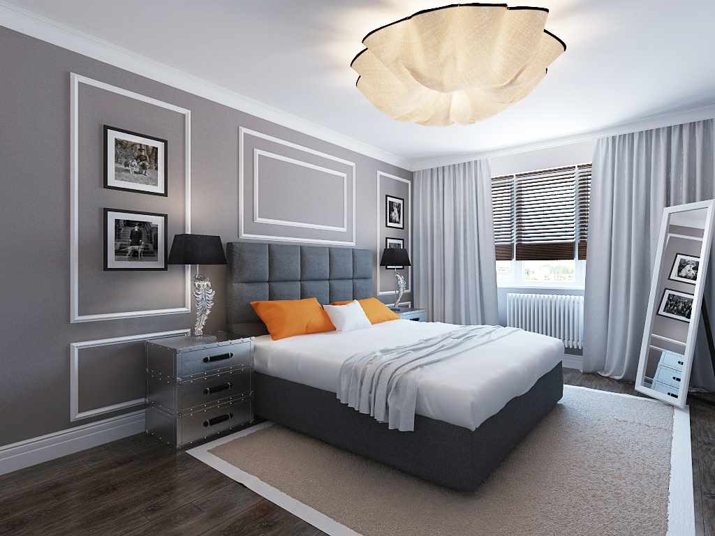 Un esempio di insolito design degli interni della camera da letto