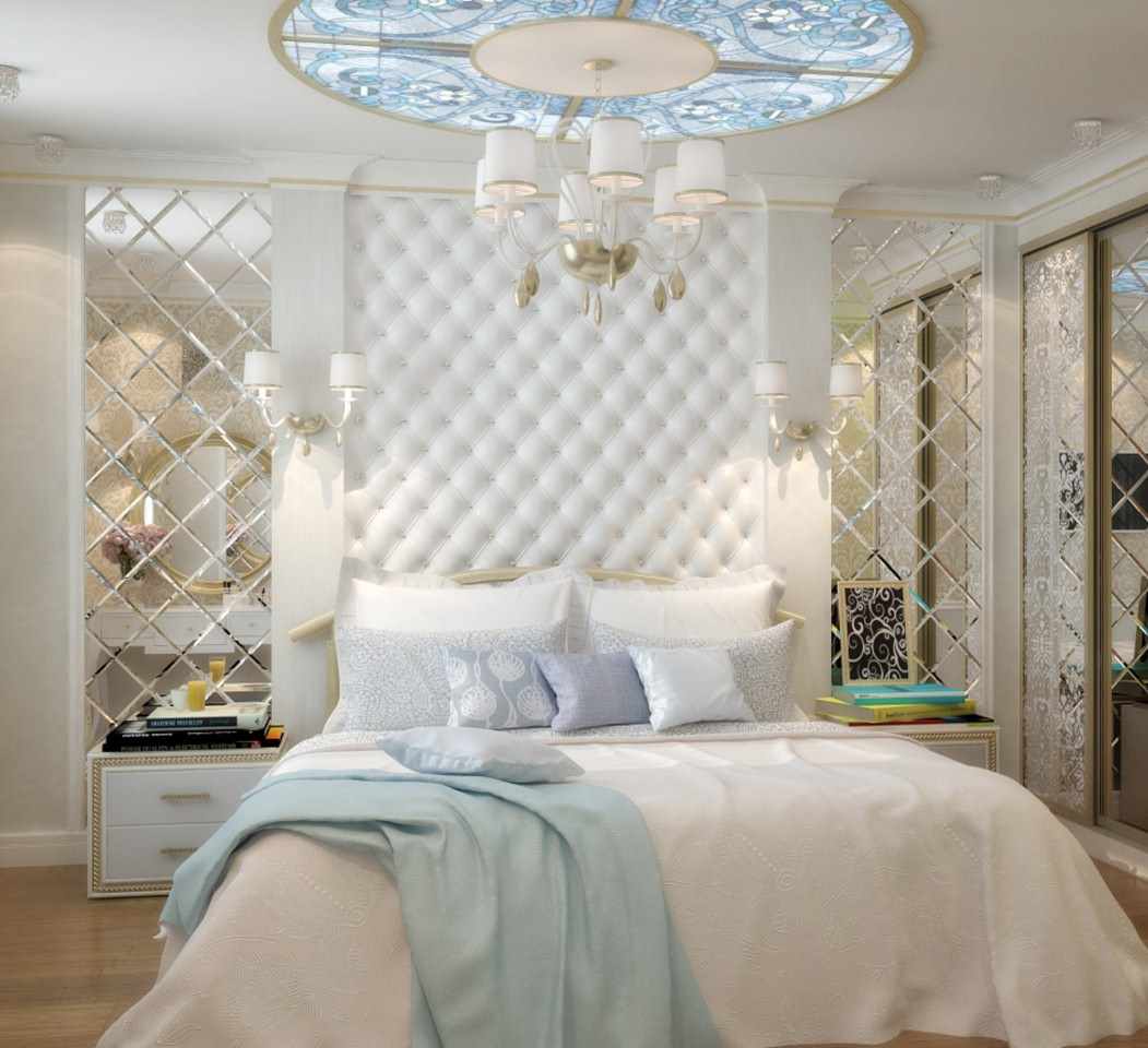 Un esempio di design luminoso in stile camera da letto