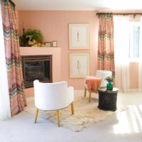 the idea of ​​combining light peach color in the style of an apartment picture