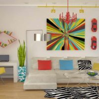 example of an unusual room decor in the style of pop art picture