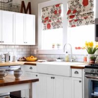 the idea of ​​a beautiful window style in the kitchen photo