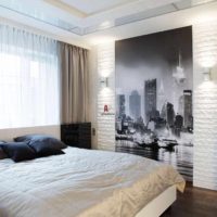 opzione di bella decorazione dello stile delle pareti nella foto della camera da letto