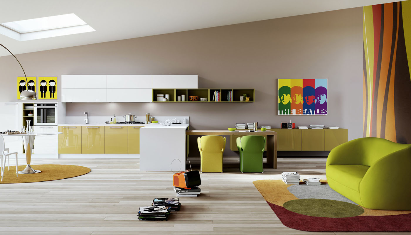 idea of ​​bright design of a room in pop art style