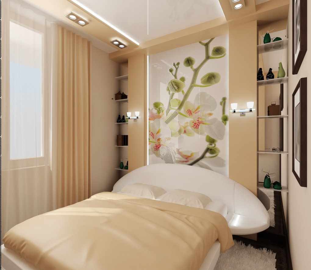 the idea of ​​a beautiful decoration of the style of the walls in the bedroom