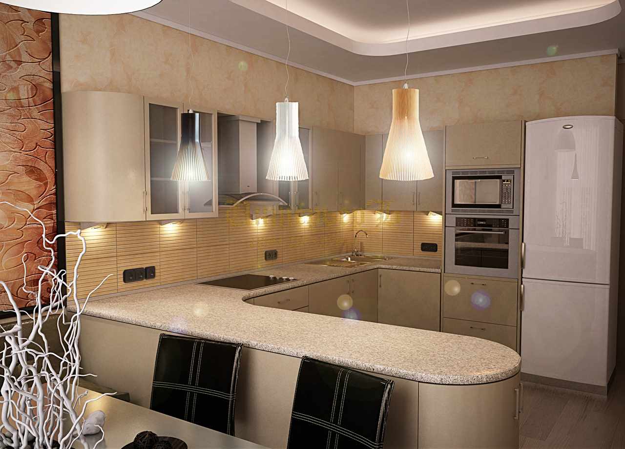 An example of a bright kitchen interior design