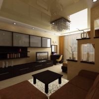version of the beautiful interior of the living room bedroom 20 meters picture