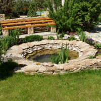 Garden pond made of stone