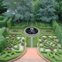 Top view of the English garden