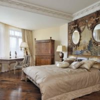 Wall murals and mirrors in bedroom design