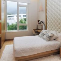 Дизайн спалня 12 квадратни метра в цвят крем