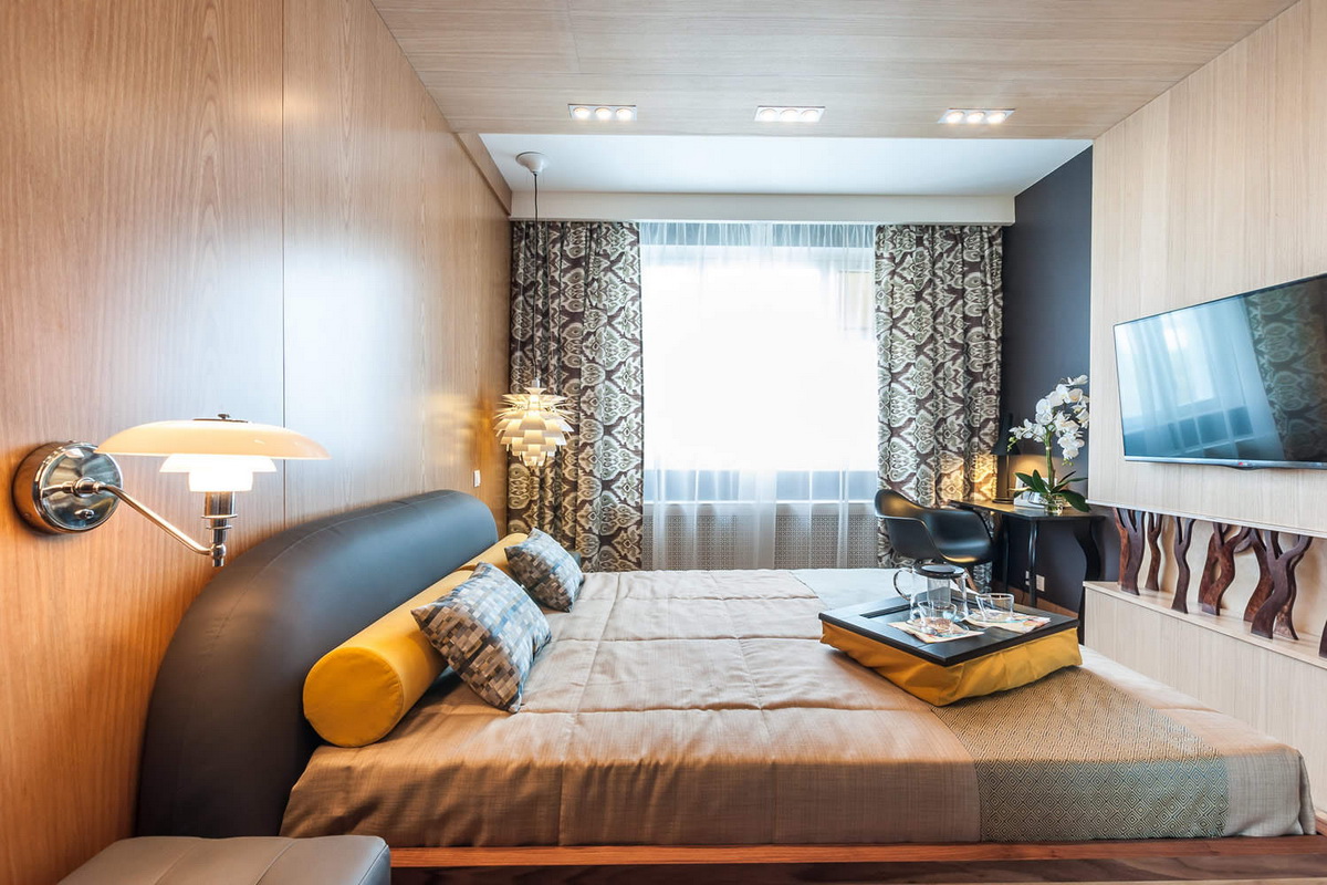 Chambre à coucher de style scandinave de 12 m²