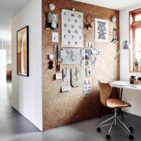 the idea of ​​using cork in the interior of the room picture