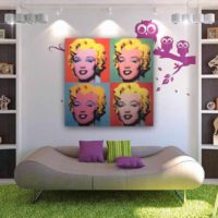 the idea of ​​an unusual room decor in the style of pop art picture