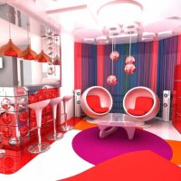 variant of a beautiful apartment design in the style of pop art photo