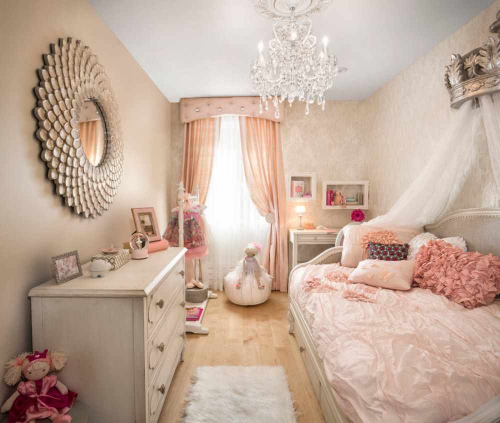 An example of a beautiful design of a children's room for a girl