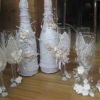 the idea of ​​an unusual style of wedding glasses photo