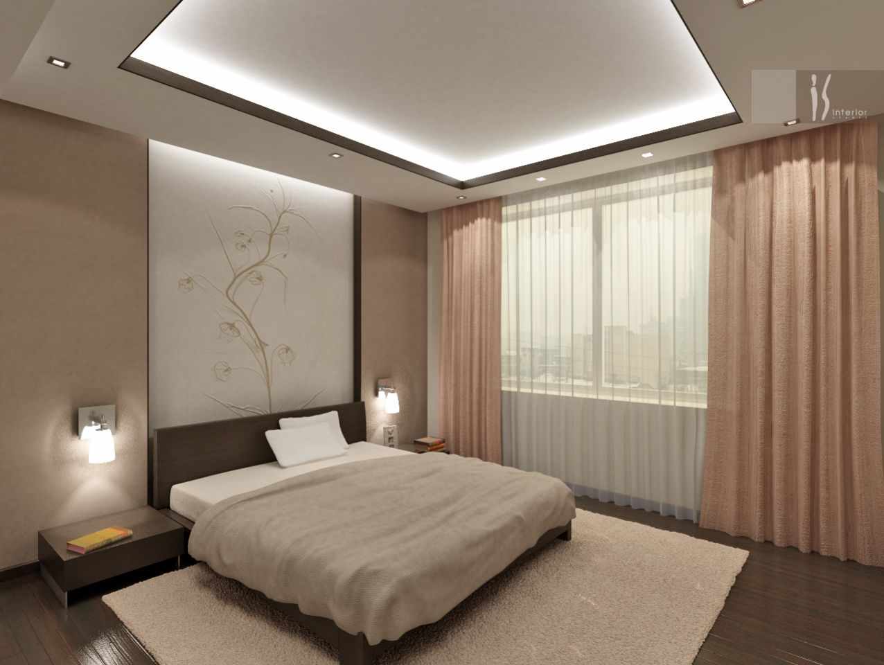 Un esempio di un bellissimo design in stile camera da letto